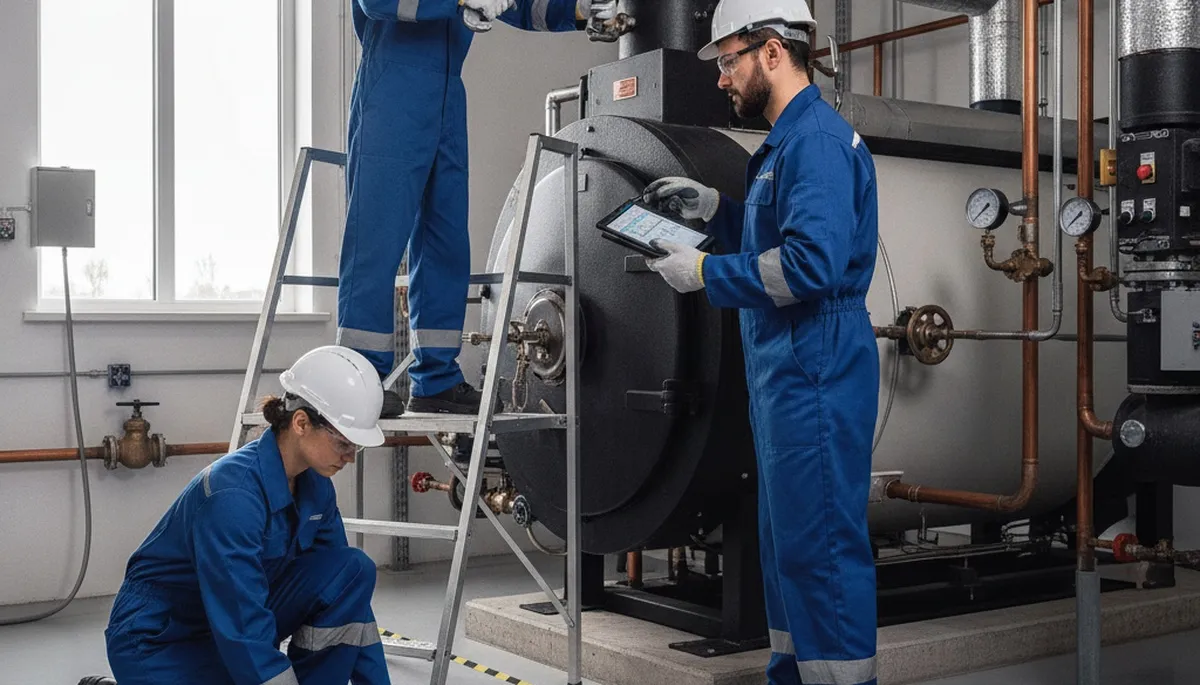 Boiler repair technician servicing a home in Fort Collins, CO to restore heat fast