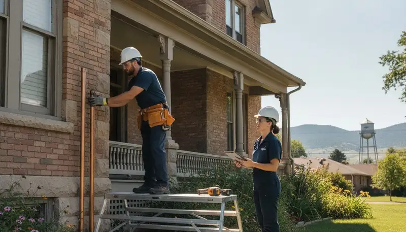 Fort Collins, CO plumber repairing a leak for a plumbing service call