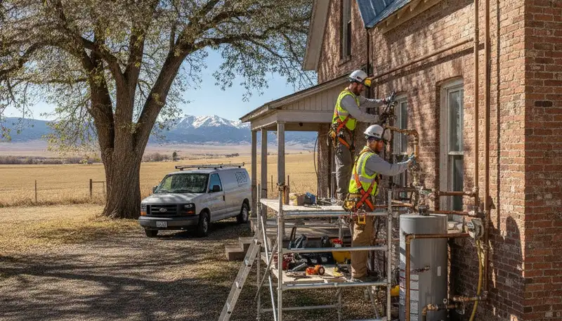 Fort Collins, CO plumber repairing a leak for a plumbing service call