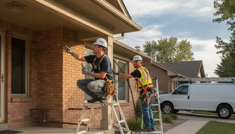 Plumber repairing a pipe in Fort Collins, CO for residential plumbing service