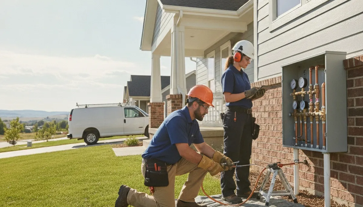 Plumber repairing a pipe in Fort Collins, CO for plumbing repair service