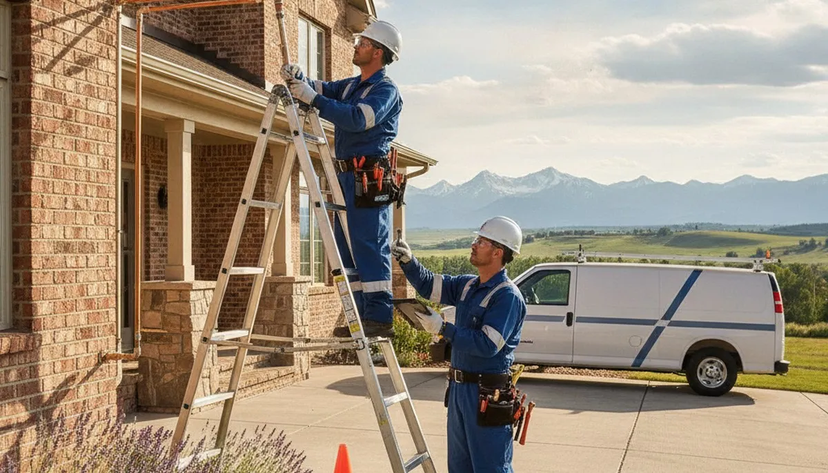 Fort Collins, CO plumber inspecting a pipe repair for a plumbing service call