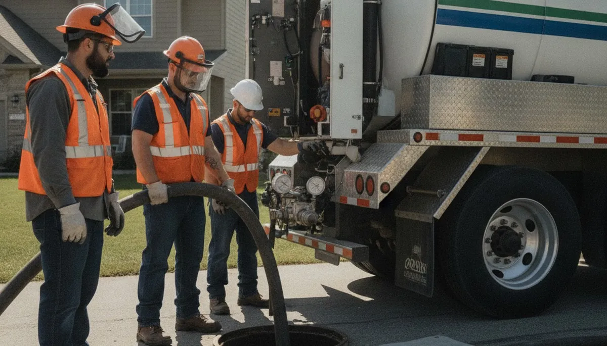 Septic pumping service truck for Fort Collins, CO homes by On Call Plumbers