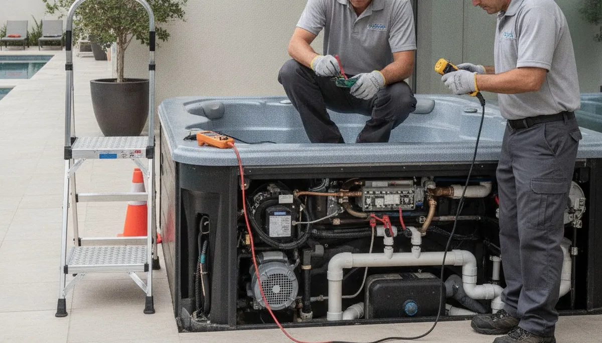 Fort Collins, CO plumber repairing a spa for homes facing seasonal wear and temperature changes